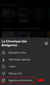 Retirer un titre de "Reprendre la lecture"