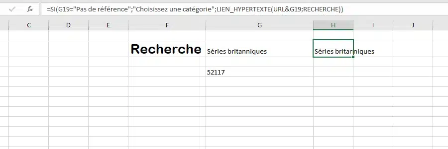 Résultat final : lien vers la catégorie Netflix après que l'utilisateur a choisi une catégorie