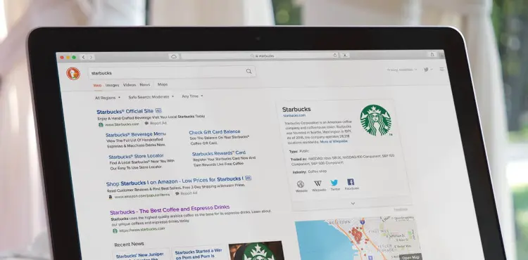 Affichage de publicité sur une recherche de DuckDuckGo