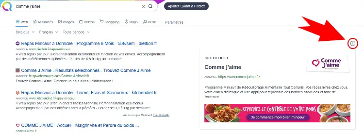 Publicité de type Brand Premium par le moteur de recherche Qwant