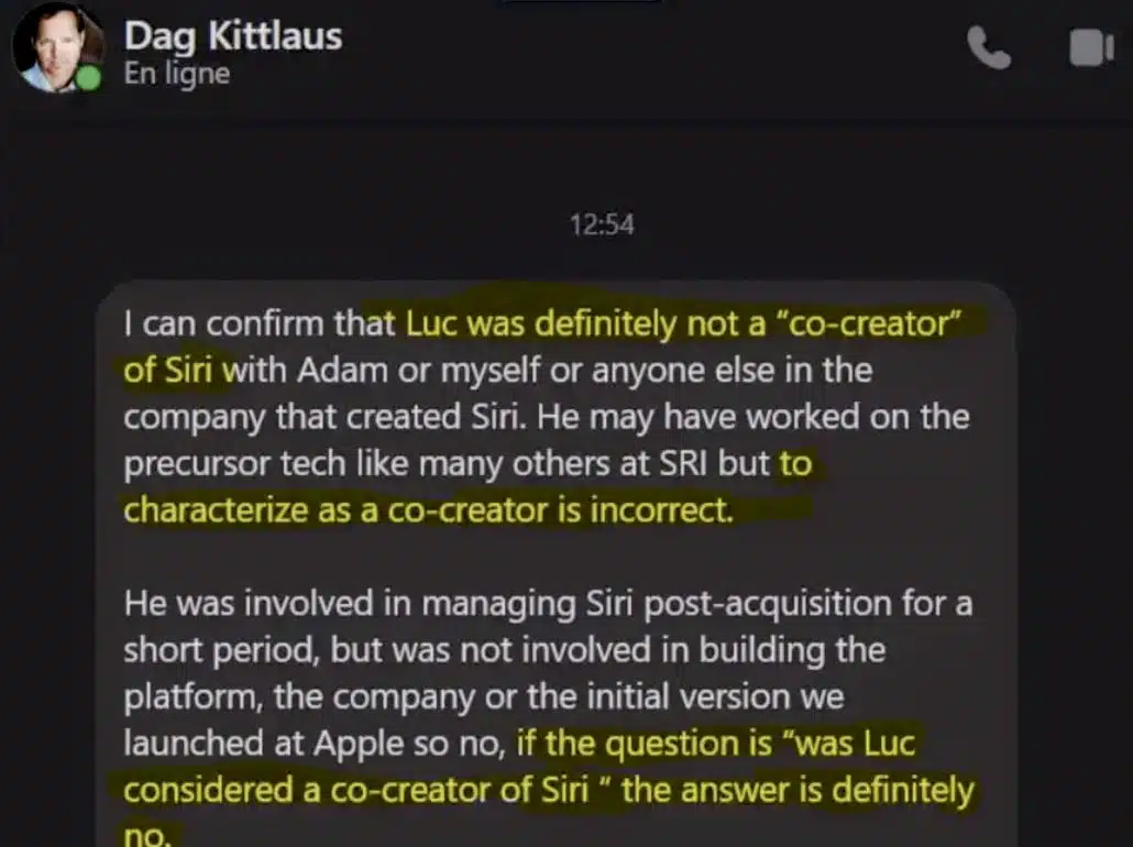 Réponse d'un des co-createur de Siri a Mr Phi a propos de Luc Julia